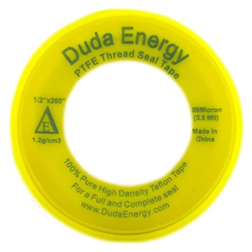 Duda Energy ThreadSeal-1.2g-050x260-Yellow 1 Roll of 1/2" x 260" Teflon Thread Seal Tape, Yellow
