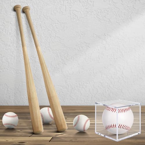 2 Pack Acrylic Baseball Display Case - UV Protected Holder for Official Size Balls