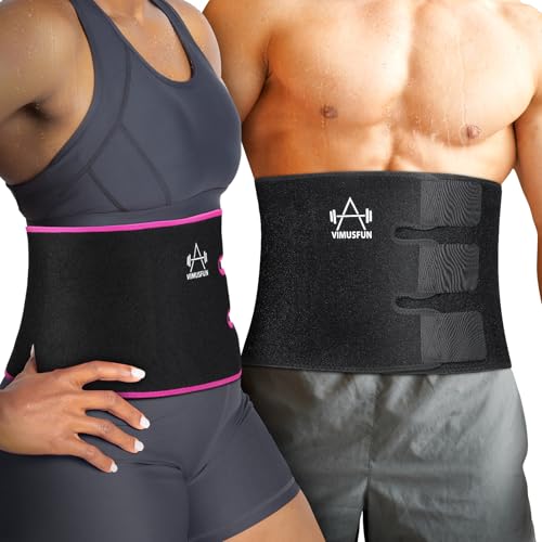 Waist Trimmer Belt for Men & Women - 9" Width x 45" Length - Black