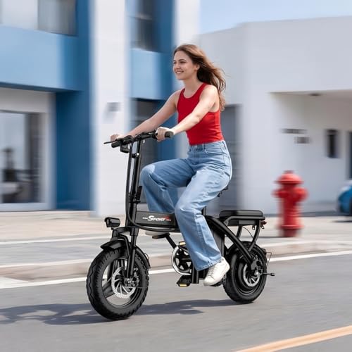 Electric Bike for Adults - 1200W Peak Motor, 22MPH, Foldable - Standard Black