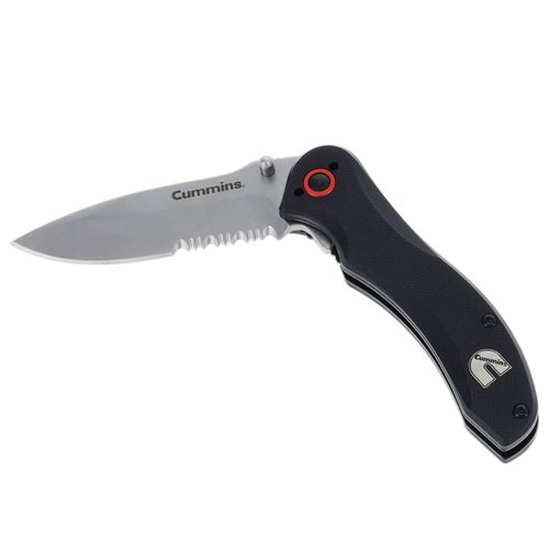 Cummins Serrated Blade D2 Steel Pocket Knife 3-inch CMN4726 - Lightweight Folding Knife Survival Tactical EDC- Black