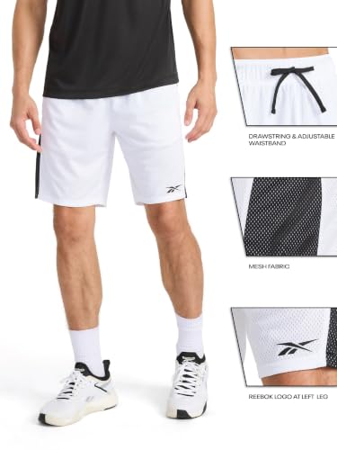 Reebok Men's Hoopwear Mesh 9” Shorts Small Electric Amber Basketball Athletic