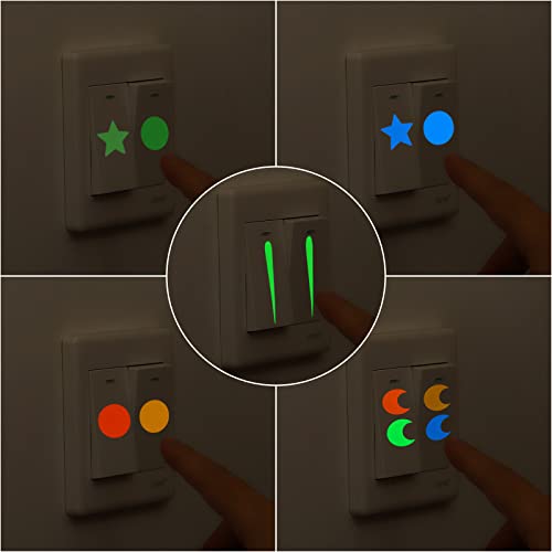 MECCANIXITY Glow in The Dark Tape Dots,0.2" 0.4" 0.6" 407 Dots Sticker Pink for Walls Parties Marking Decorations