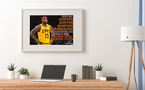 LeBron James Motivational Poster Wall Art for Basketball Fans Classroom Office Decor