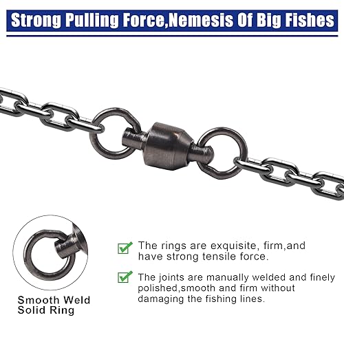 High Strength Fishing Swivels & Snaps - 15-25PCS 35LB