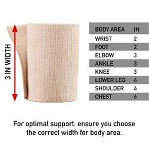 Elastic Bandage with Hook Closure - Latex-Free, 2" x 4.2 ft