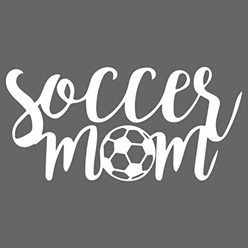 Soccer Mom Vinyl Decal Sticker - 5.5-Inch White Die Cut Car Window Bumper