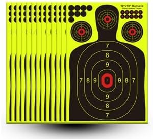 Skiennix 12x18 Inch Silhouette Splatter Targets - Bright Fluorescent Yellow for Easy Visibility | Ideal for BB Guns, Airguns, and Rifles