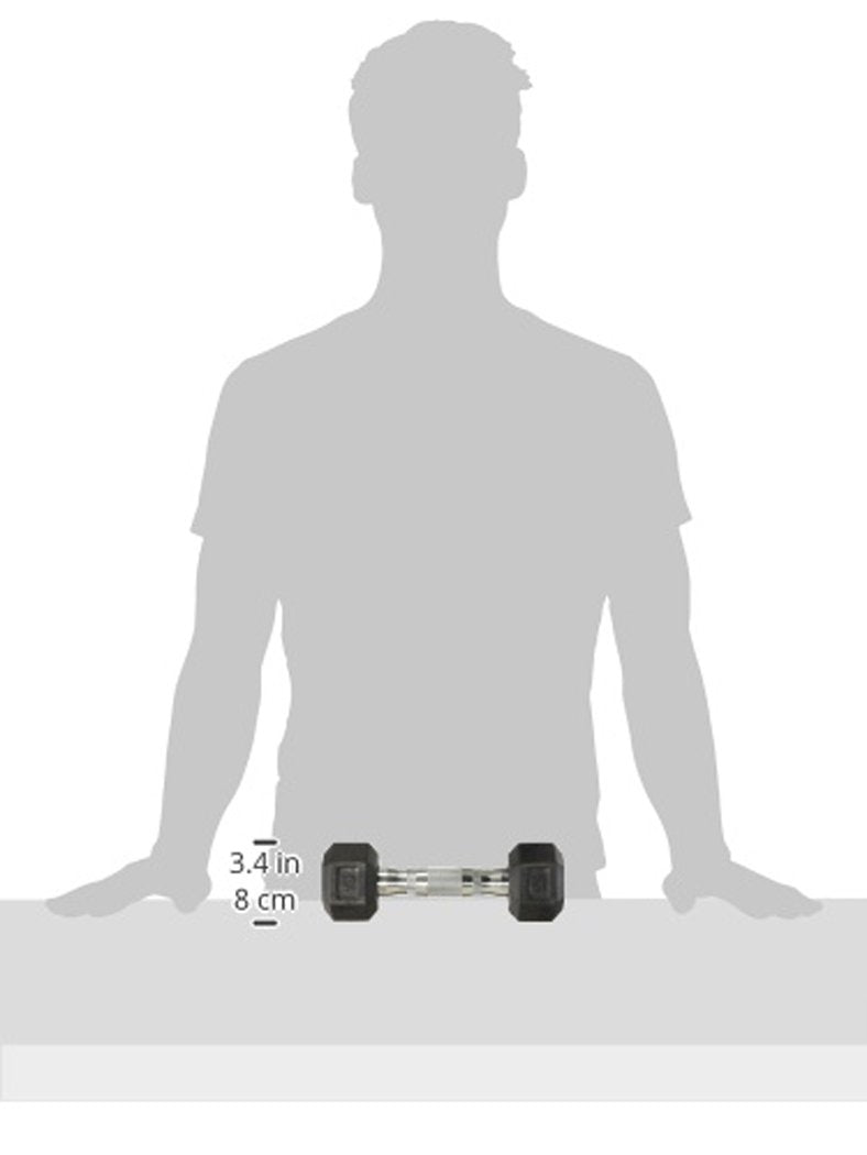 CAP Barbell Coated Hex Dumbbell with Contoured Chrome Handle, Single, 15 Pounds