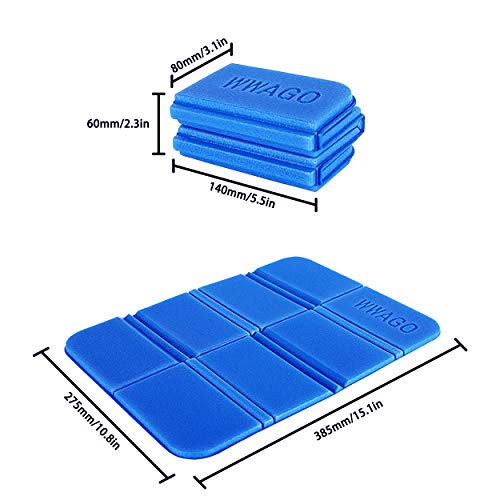 Inheming 2PCS Foldable Ultralight Camping Cushion Seat, Onesize Portable Waterproof Foam Pad