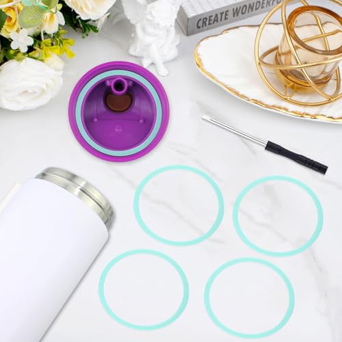 Silicone O-Ring Replacement Gasket for Water Bottle Lids - 4-Pack Blue