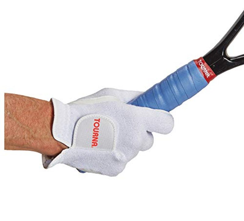 Tourna Tennis Glove-Mens Full, Finger-Medium-Left, White (TGF-M-M-L)