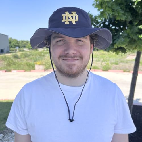 NCAA Boonie Hat for Men - Officially Licensed UPF 50+ Sun Hat - Notre Dame Navy