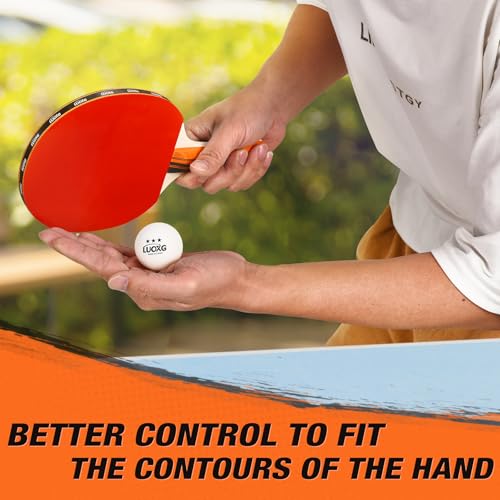 Ping Pong Paddles Set of 4 with Balls & Portable Case