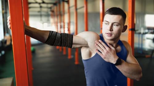 ONETOZERO Black Adjustable Arm Compression Wrap Sleeve for Support & Recovery
