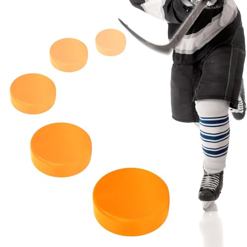 AceFox 6-Pack 10 oz Hockey Training Pucks - Regulation 3" x 1", High-Visibility