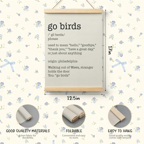 Go Birds Motivational Wooden Poster Hanger Frame - 12.5x17 Inch