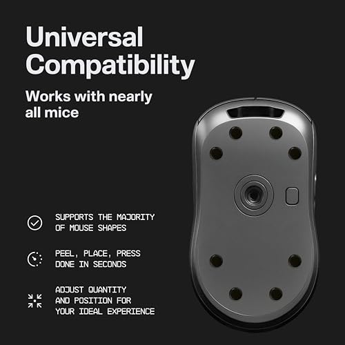 Wallhack UHMW-PE Dot Silent Mouse Skates - Black, Universal Fit, Noise-Reducing