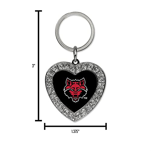 Detroit Lions Rhinestone Heart Keychain - Durable Metal Accessory