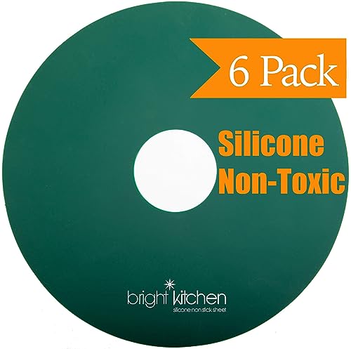 Bright Kitchen Silicone Dehydrator Sheets Set of 6, Food-Safe Non-Stick Liner for Nesco Dehydrators