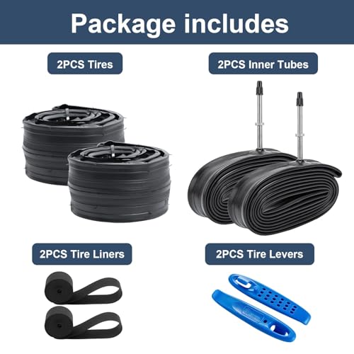 YunSCM 2-Pack 700x23C Road Bike Tires Black01 - Compatible with 700x21-25C