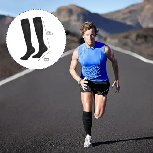 Over-the-Calf Athletic Tube Socks for Baseball and Soccer - Black, Large