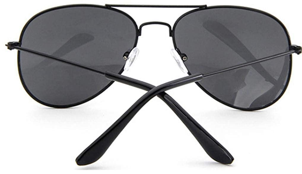 Wodison Classic Kids Sunglasses for Boys Girls Children sunglasses Reflective Metal Frame Black Frame Black Lens