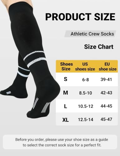 Soccer Referee Socks - Cushioned Support, Large Size, 2 Pairs