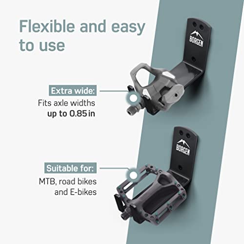 Wall Mount Bike Hook for E-Bike & MTB - Black, Set of 1