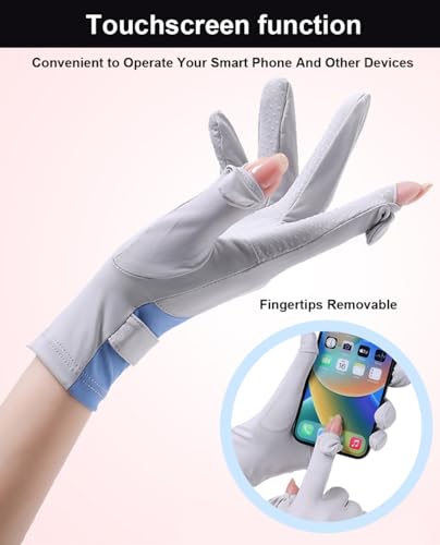 Full Finger UV Protection Gloves - Breathable Sun Shield for Women - Black