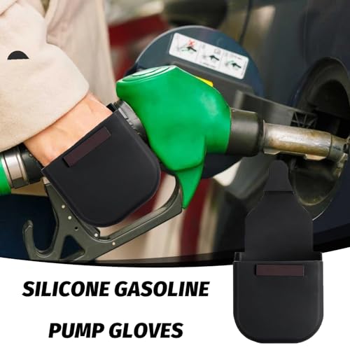 Silicone Gas Pump Glove,Gas Glove,For Gasoline Pump,Silicone Gloves,Propane Gloves,Reusable Magnetic,Magnetic Gas For Car For Gas Handles And Keypads, Black