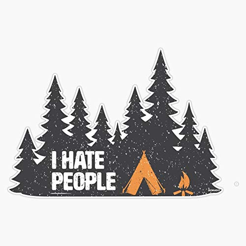I Hate People Funny Camping Vinyl Decal Sticker - 5 Inch