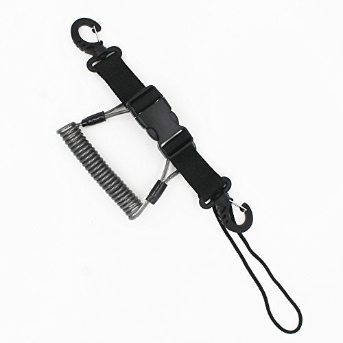Stainless Steel Coiled Diving Lanyard with Quick Release Buckle