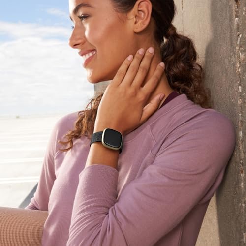 Floral Sport Band for Fitbit Versa 3/4 & Sense 2 - Black, Small