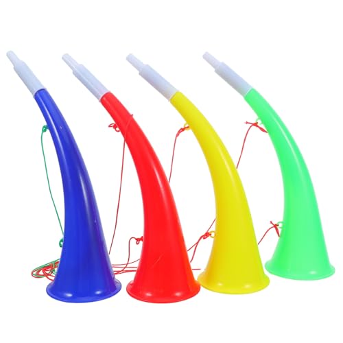 10.24-Inch Stadium Horn Noise Makers - 4 Pack with Lanyard