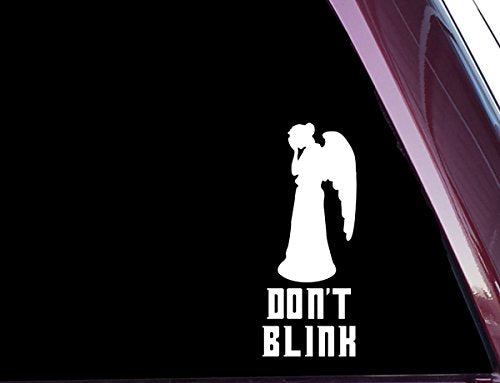 Weeping Angel Vinyl Decal - Precision Cut Sticker 7.75" x 3.1"