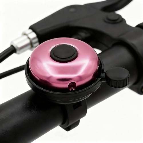 Classic Aluminum Bike Bell - Loud Crisp Sound for Adult Bikes - Pink