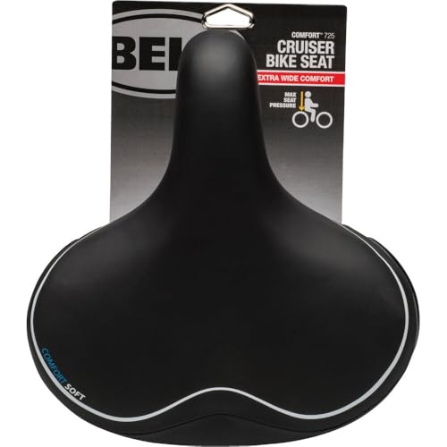 Bell Comfort Bike Seat Black - Wide, Soft Suspension, Durable Cover
