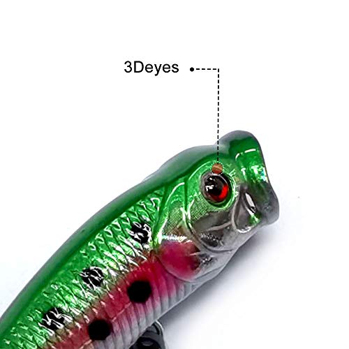 Micro Popper Topwater Fishing Lure - 1.4 inch 2g Green