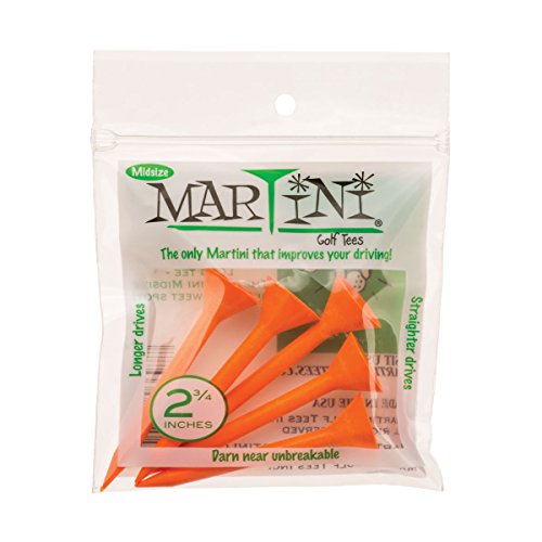 Martini Midsize Golf Tees - 2 3/4" Virtually Unbreakable - Orange