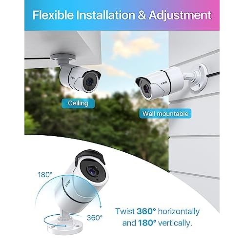 ZOSI 2MP 1080P HD-TVI CCTV Home Security Camera with Audio, Built-in Mic, IP66 Weatherproof, Night Vision, Indoor Outdoor Surveillance Camera, Only Compatible for ZOSI 3K Lite Analog DVR - White