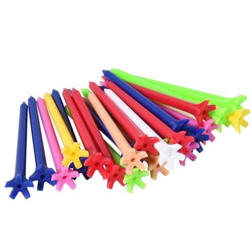 100 Pack Assorted Colors Golf Tees - Durable 2.8 Inch Plastic