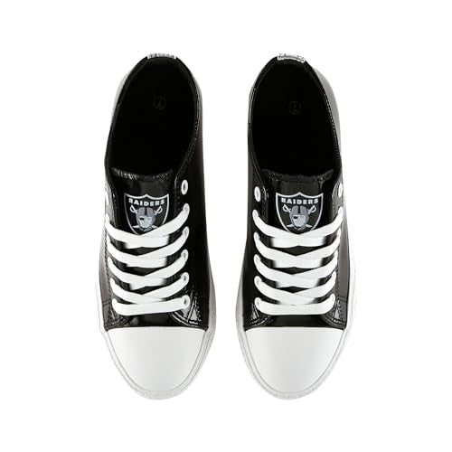 Las Vegas Raiders Metallic Low Top Canvas Sneakers - Women