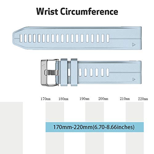 Sea Blue NotoCity 20mm Fenix Watch Band for Fenix 5S/5S Plus/6S/6S Pro/D2 Delta S – Silicone Sport Strap