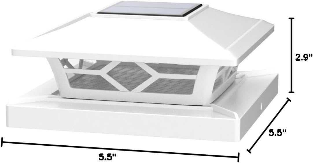Solar Post Cap Lights 6-Pack - Waterproof LED Outdoor Lighting for 4x4 & 6x6 Decks, 2 Color Modes