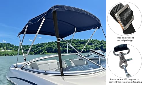 ZEYOCLY 24-36 inch Adjustable Bimini Boat Top Straps with Heavy-Duty Snap Hooks (2 pcs)