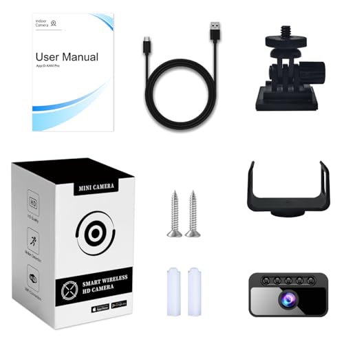 Mini Spy Camera WiFi Home Security Hidden Cam Wireless Battery Camera Bluetooth Camera Nanny Cam with Phone App Remote Monitor Video Recording Night Vision Motion Detection