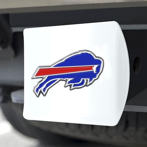 Buffalo Bills Hitch Cover - White Metal Chrome 3D Logo Emblem