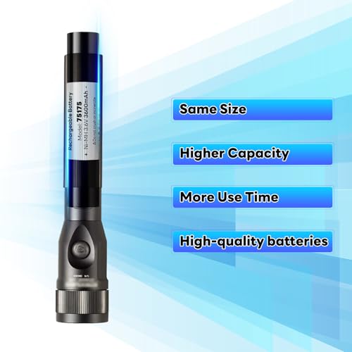 2pack 75175 Battery 3.6V 3600mAh Ni-MH Compatible with Streamlight Stinger 75175 75375 75300 75500 75810 76000 76300, PolyStinger, Pelican M9, FL126 Flashlight