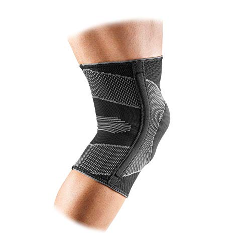 McDavid 4 Way Elastic Knee Sleeve with Gel Buttress and Stays, Large, Black